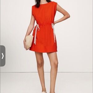 Banana Republic Cotton Poplin Cinch Waist Mini Dress